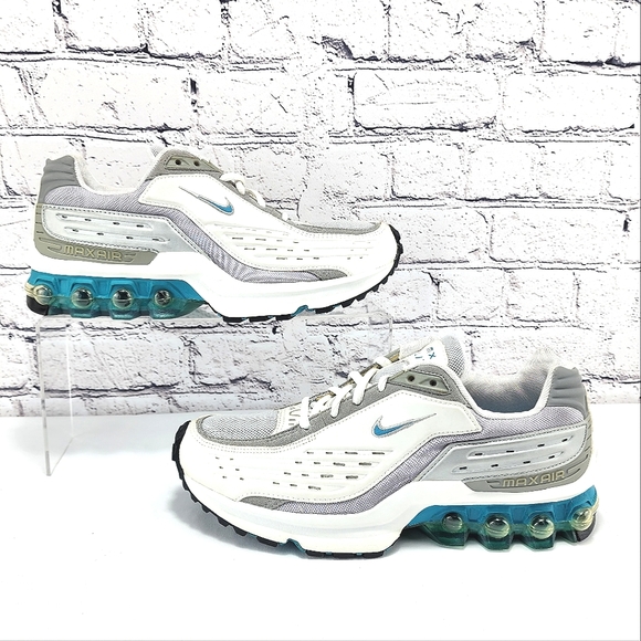 NIKE AIR MAX ELITE 2002 – Vintage NIB, running shoes, grey/blue/turq, size  10 - Picture 3 of 17